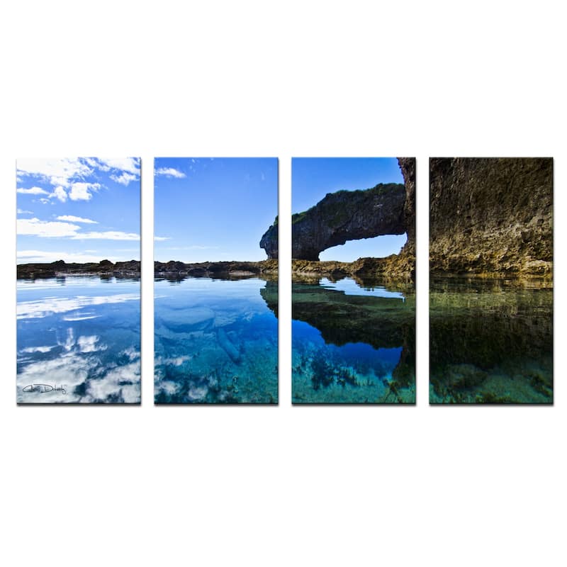 Ready2HangArt 'Aqua Rocks' 4-Piece Wrapped Canvas Wall Art Set