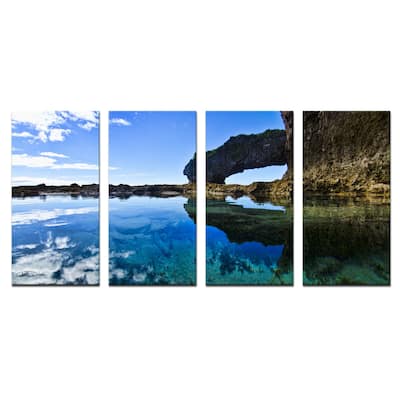 Ready2HangArt 'Aqua Rocks' 4-Piece Wrapped Canvas Wall Art Set
