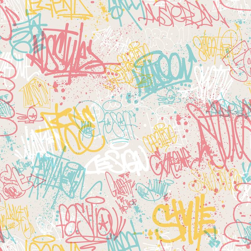 Veer Decor Graffiti Wallpaper - Multi-Color