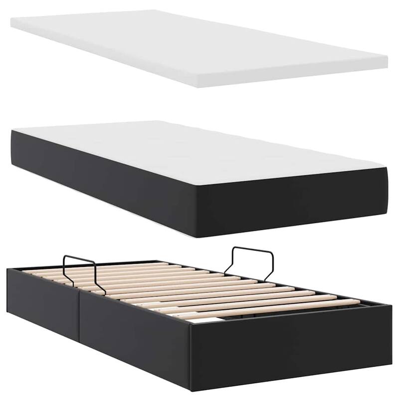 vidaXL Storage Bed with Mattress in Faux Leather