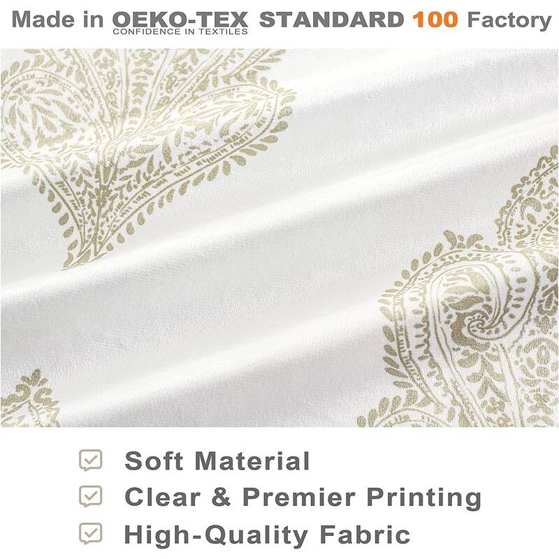 DriftAway Sadie Paisley Medallion Pattern Boho Velvet Window Curtain Valance with Handmade Tassels