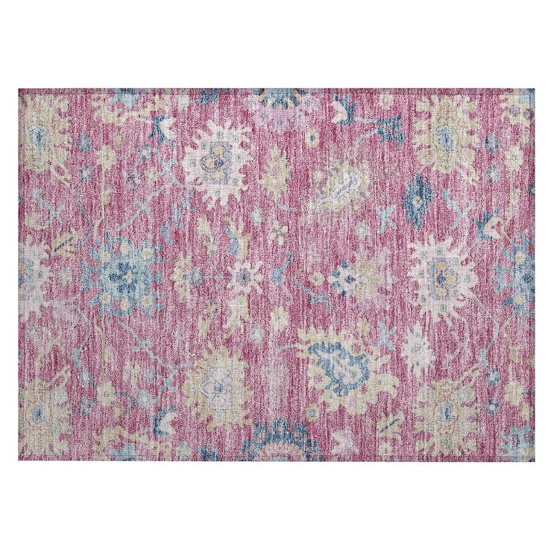 Machine Washable Indoor/ Outdoor Causal Traditional Chantille Rug