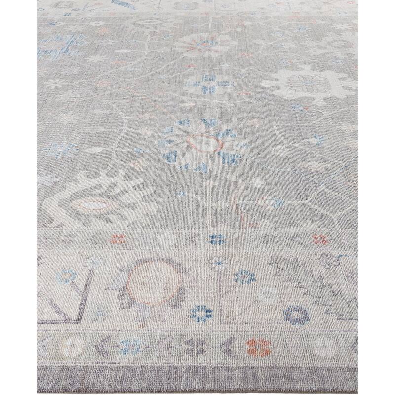 Oushak One-of-a-Kind Hand-Knotted Area Rug - Gray - 9' 9" x 13' 5"