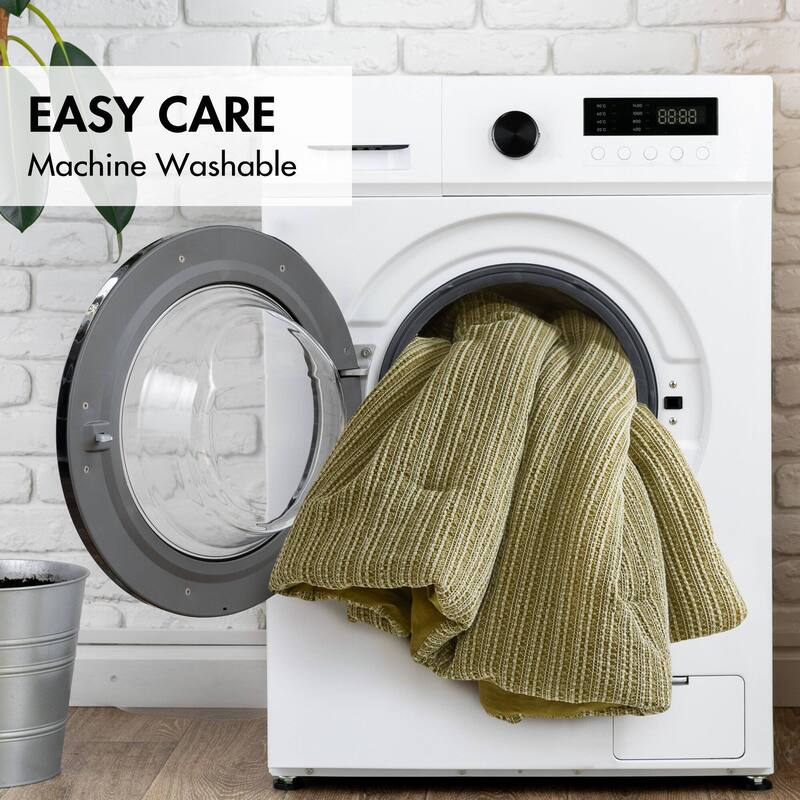 3PCS King/Cal King Waffle Washed Comforter Set