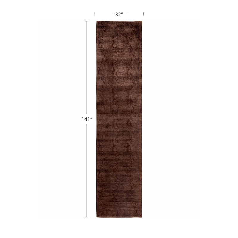 Overdyed One-of-a-Kind Hand-Knotted Runner Rug - Brown - 2' 8" x 11' 9"
