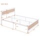 preview thumbnail 3 of 7, White Full Size Bed Frame Metal Platform with Wood Headboard Footboard, Heavy Duty Steel Slats Support/ No Box Spring Required