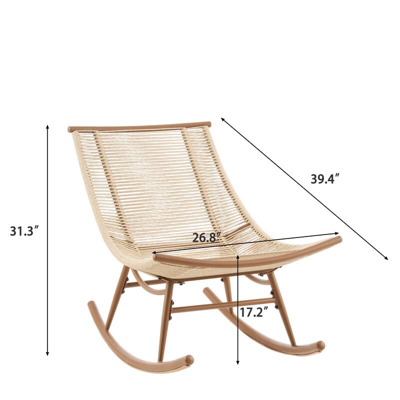 Christopher Knight Home - Serene Outdoor Set of 2 Rocking Chair with PE Rattan and Concrete Side Table Set