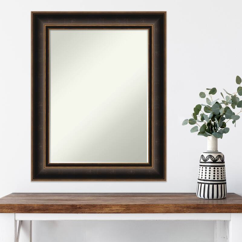 Villa Oil Rubbed Bronze Half-Inch-Bevel Wood Framed Wall Mirror - Villa Oil Rubbed Bronze - Glass Size 18x24