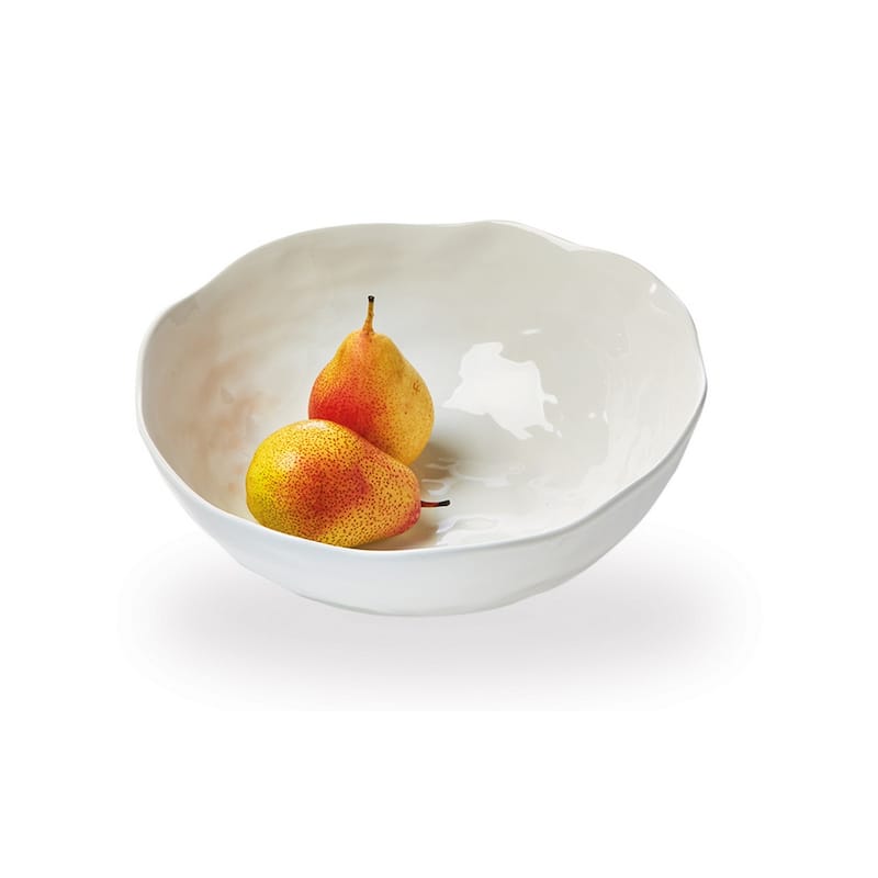 Formoso White Stoneware Round Tall Bowl Dinnerware Serving Dish Bowl, 12.0 inch, 128 oz