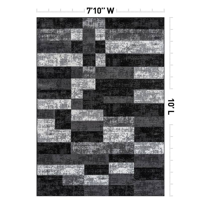World Rug Gallery Modern Abstract Grid Area Rug