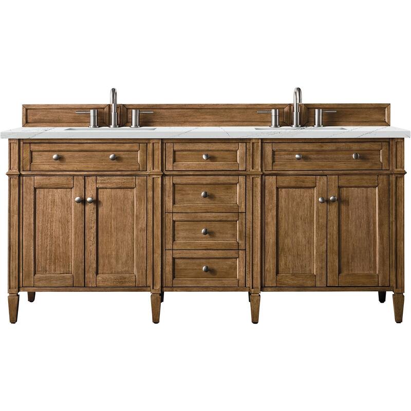 James Martin Vanities 650-V72-FENC Brittany 72" Free Standing Double - Saddle Brown