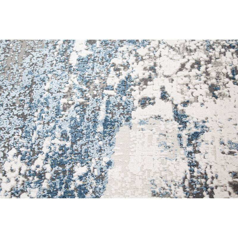 Bashian Gracee Ivory/Blue Contemporary Area Rug