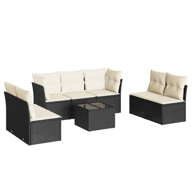 vidaXL Garden Sofa Set Black, Cream white - 21.7 x 21.7 x 14.6