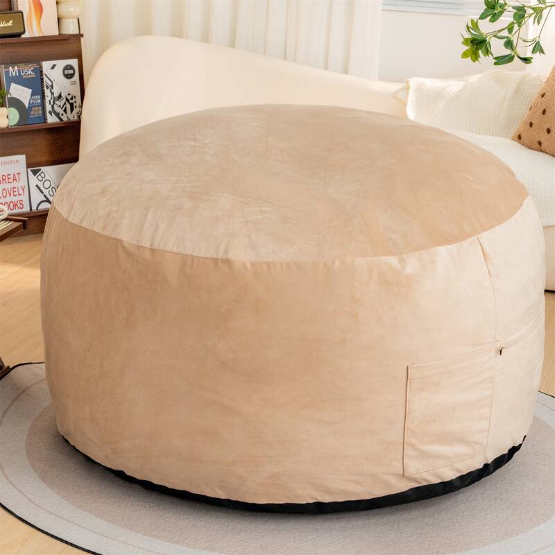 Giant 5' Memory Foam Furniture Bean Bag Chairs with Microfiber Cover - Camel