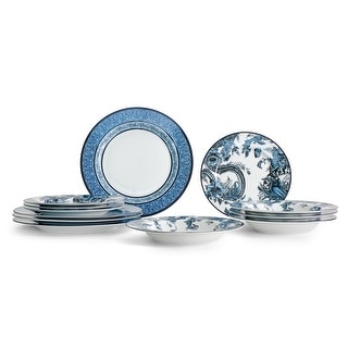 Marchesa Monarcha 16-Piece Porcelain Dinnerware Set, Blue