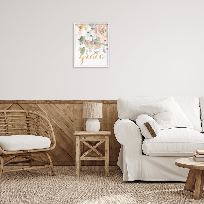 Stupell Choose Grace on Florals Framed Giclee Art Design By Carol Robinson