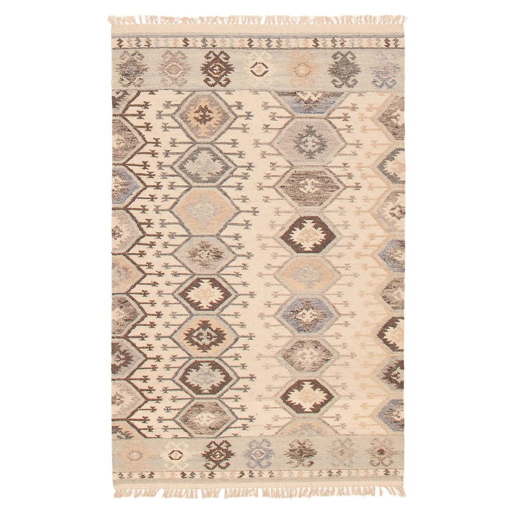 Ankara FW Cream Kilim 5'1" x 8'2" - 5'1 x 8'2