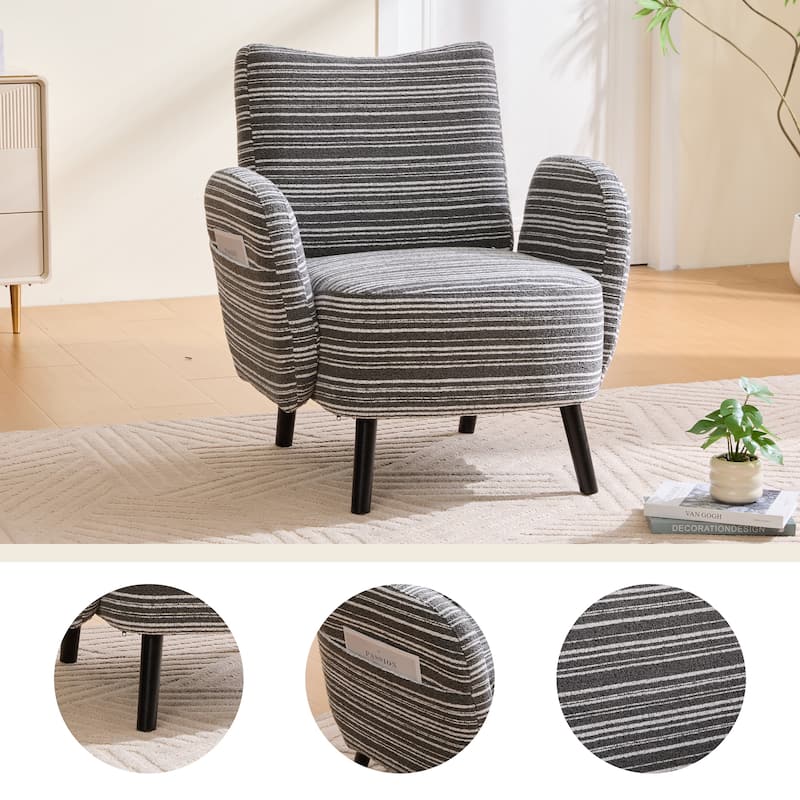Modern style armchair with sanded fabric