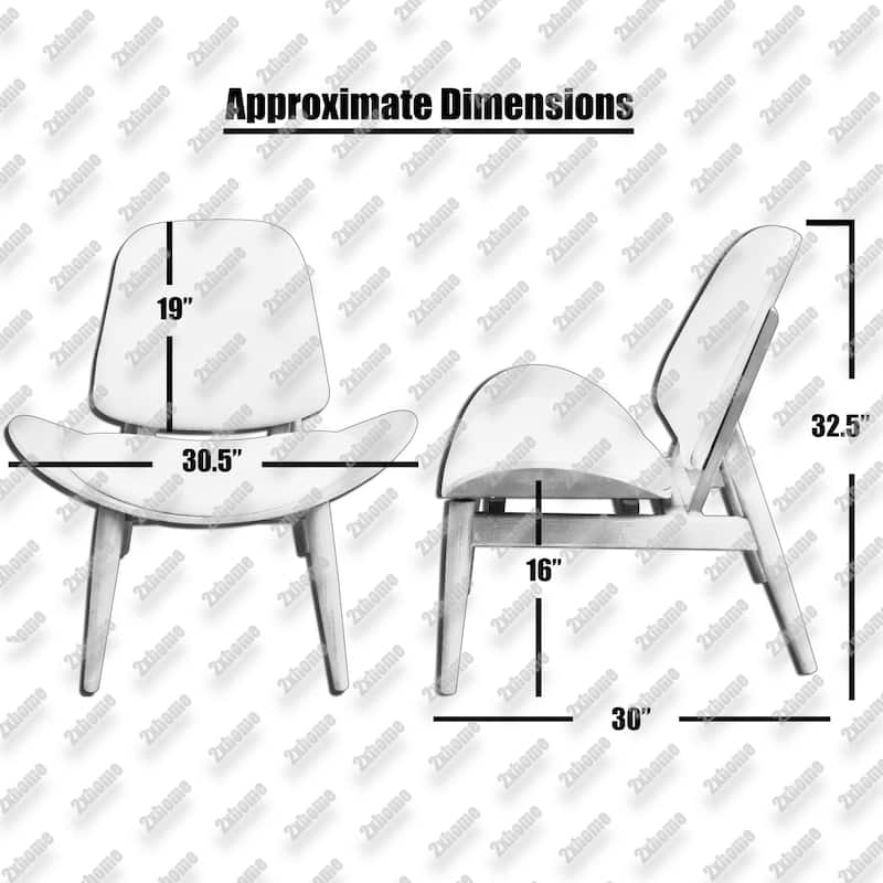 Designer Plywood Dark Wood Low Lounge Shell Chair Living Room Accent Chair Walnut Kitchen Bedroom Comfort Office Work