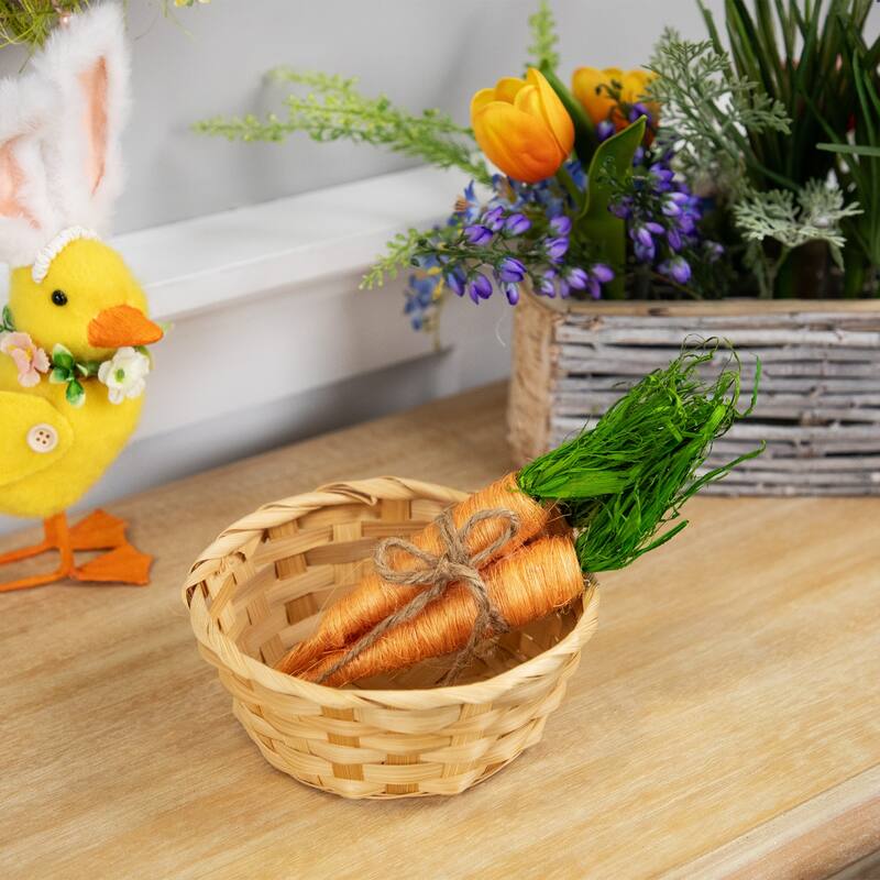 Straw Carrot Easter Decorations - 9"- Set of 3