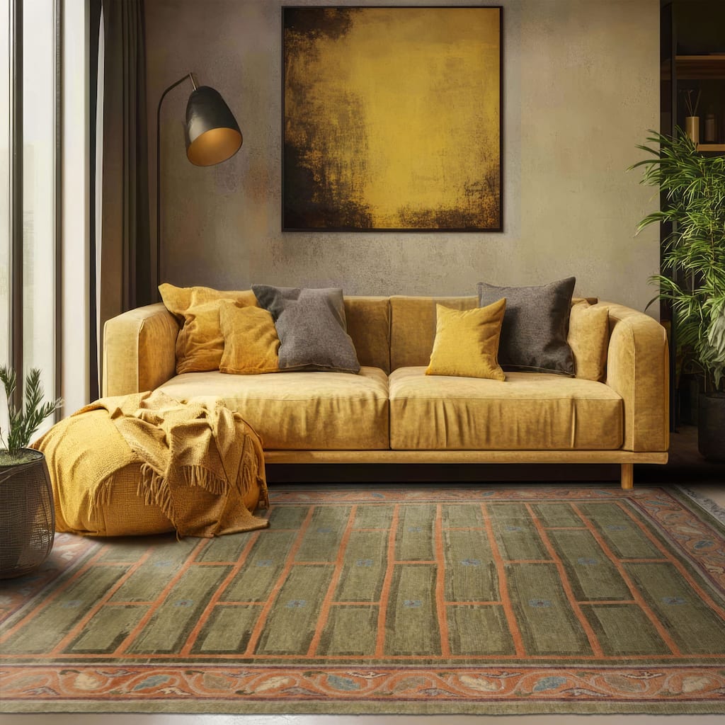 8'1''x11'4'' Hand Knotted Wool Mint Tibetan Mikhaelian Kohlberg Rug - 8' 1'' x 11' 4''