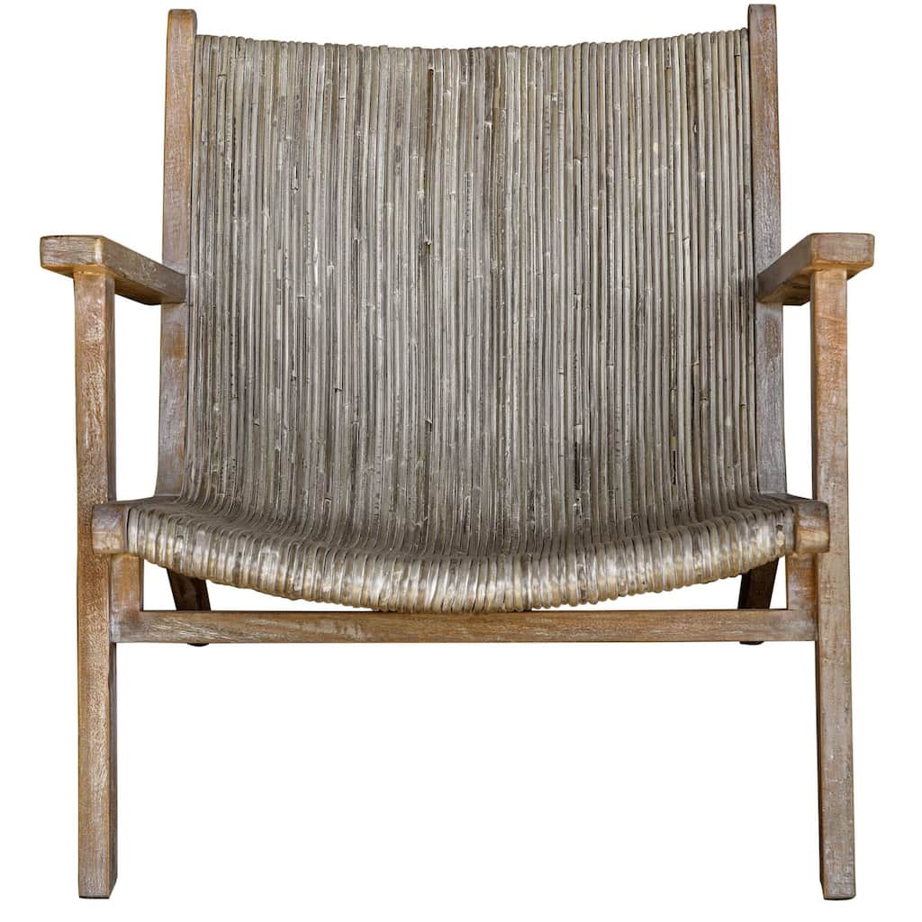 Uttermost Aegea 30" Wide Tropical Beach Coastal Rattan and Wood Accent