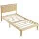 preview thumbnail 19 of 45, Twin Size Solid Wood Platform Bed Frame With Headboard White