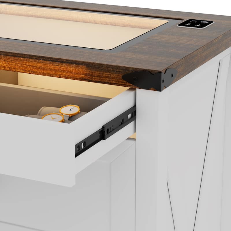 8 - Drawer Dresser With LED Light and USB Port