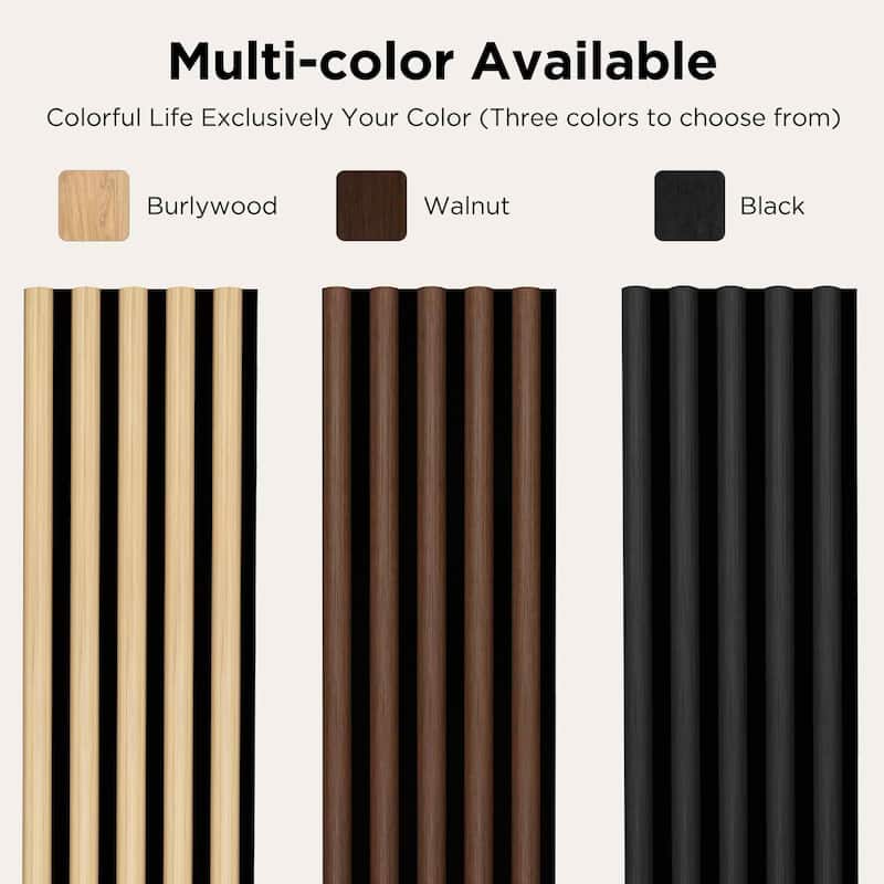 47.3" x 23.6" Half Round Slat Acoustic Wall Panels for Ceiling and Wall Decor, 4-Pack (31 sq ft)