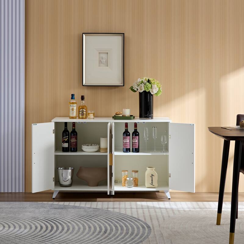 With 4 doors and removable shelves, for dining room,Sideboard Buffet cabinet