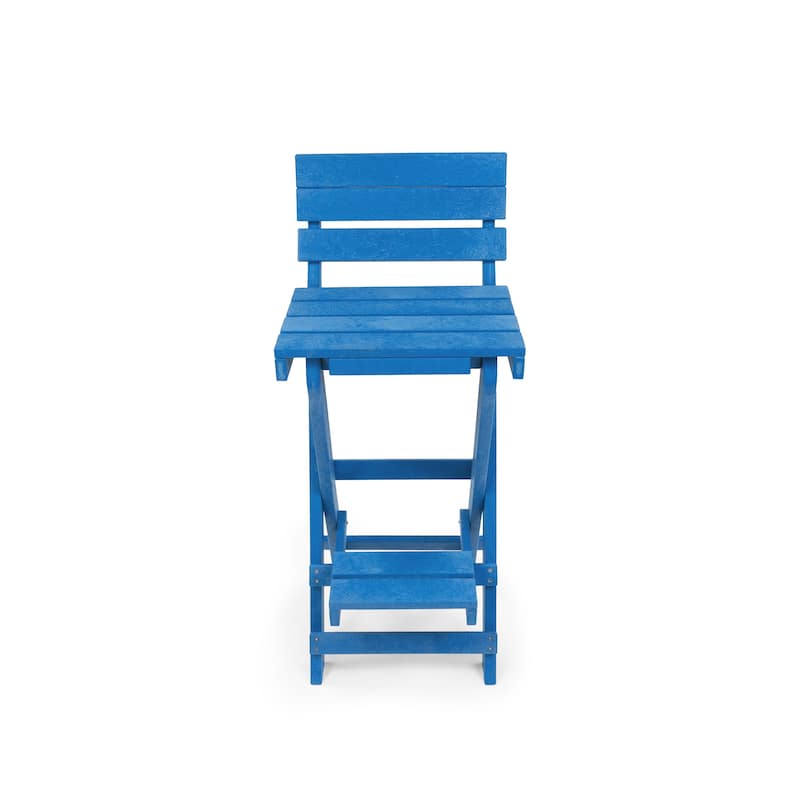 Key West Fully Assembled All-Weather Recycled HDPE Outdoor Folding Bar Stool