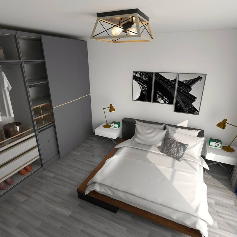 2 Light Farmhouse Flush Mount Ceiling Light
