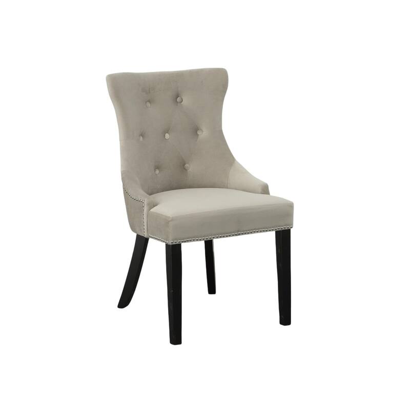 Tufted Back Upholstered Dining Chair - 35" - Gray - Set of 2
