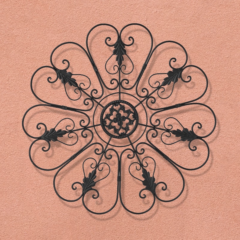 Glitzhome 23.75"D Traditional Iron Scroll Wall Décor