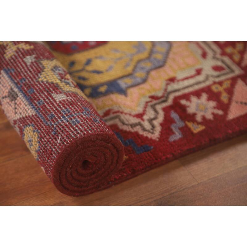 Red Heriz Serapi Oriental Runner Rug Handmade Wool Carpet - 2'5" x 7'10"