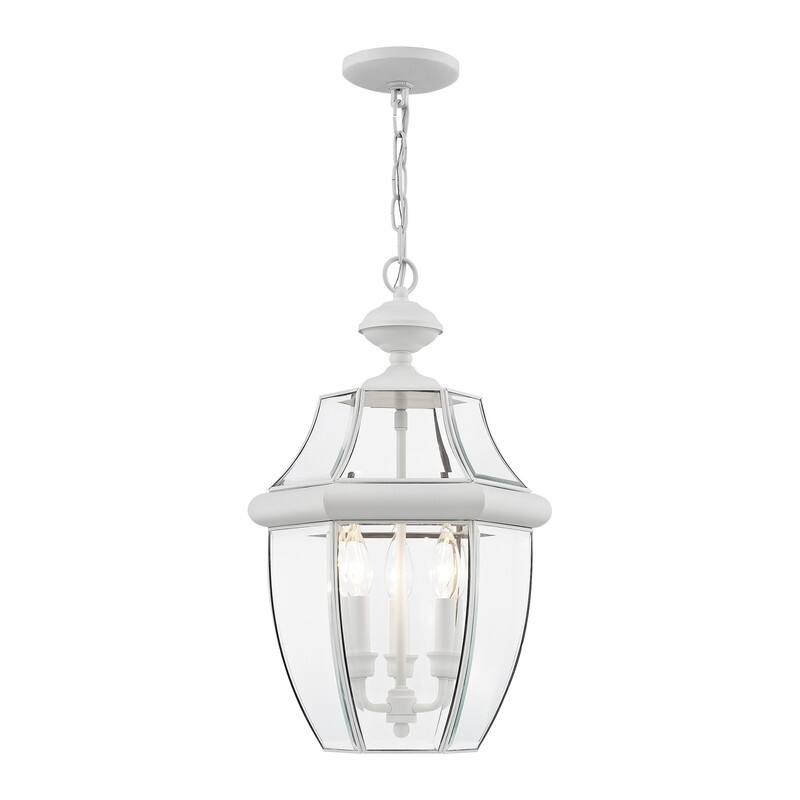Livex Lighting3-light White Outdoor Chain Lantern, 2355-03 - 12.5" Dia. x 21" H