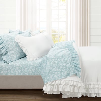 Lush Decor Garden Of Flowers Ruffle Sheet Set