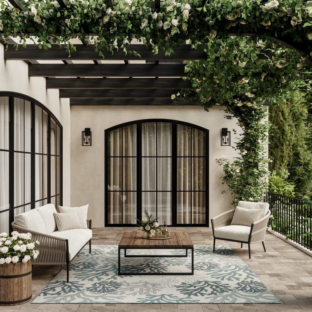 Nourison Garden Oasis Indoor/Outdoor Nature Area Rug.