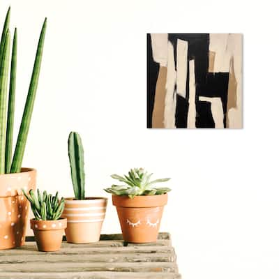 Wynwood Studio Canvas Abstract Mahogany and Pine Wood Black and Light Brown Modern & Contemporary Wall Art Canvas Print