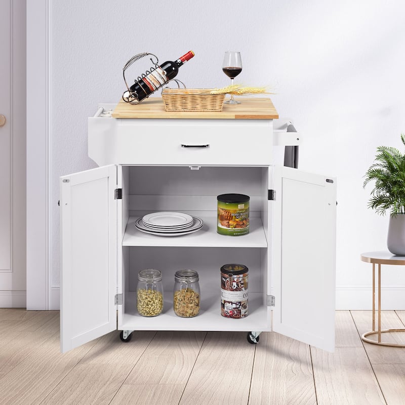 Gymax Rolling Kitchen Island Utility Kitchen Cart Storage Cabinet - See Details
