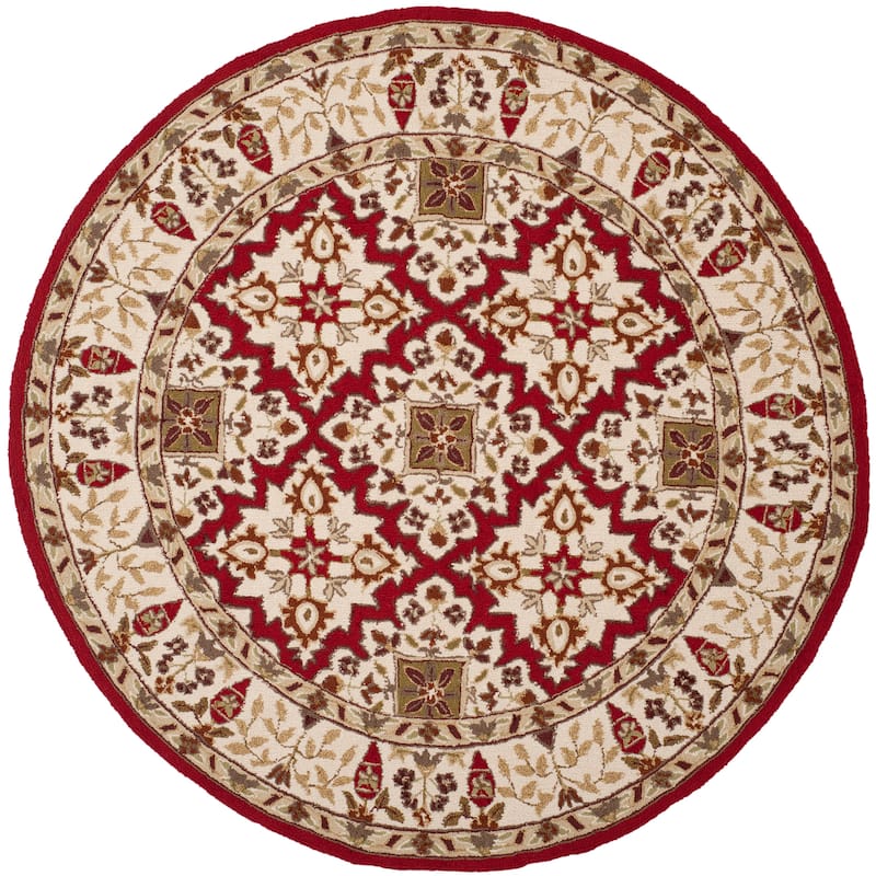 SAFAVIEH Handmade Easy Care Aviad Oriental Rug - 8' Round - Ivory/Ivory