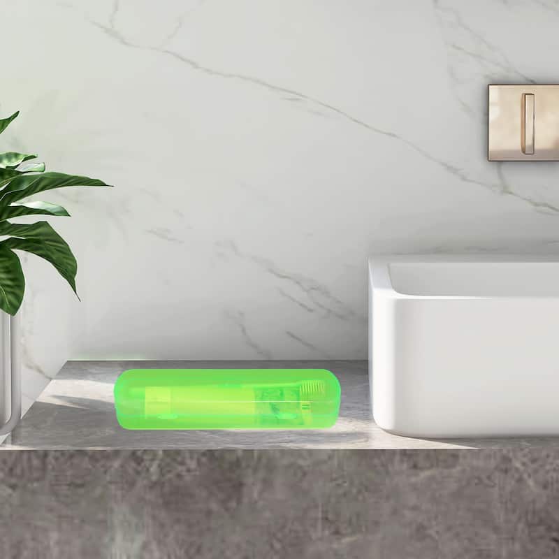 Toothbrush Travel Case, Plastic, Lightweight Traveling Toothbrush Holders Case, 2.17"x1.38"x8.07" - Green