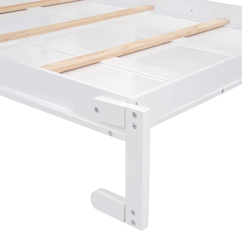 Full Size Smart Murphy Bed - 5-Tier Storage Cabinet Wall Bed with Adjustable Shelves