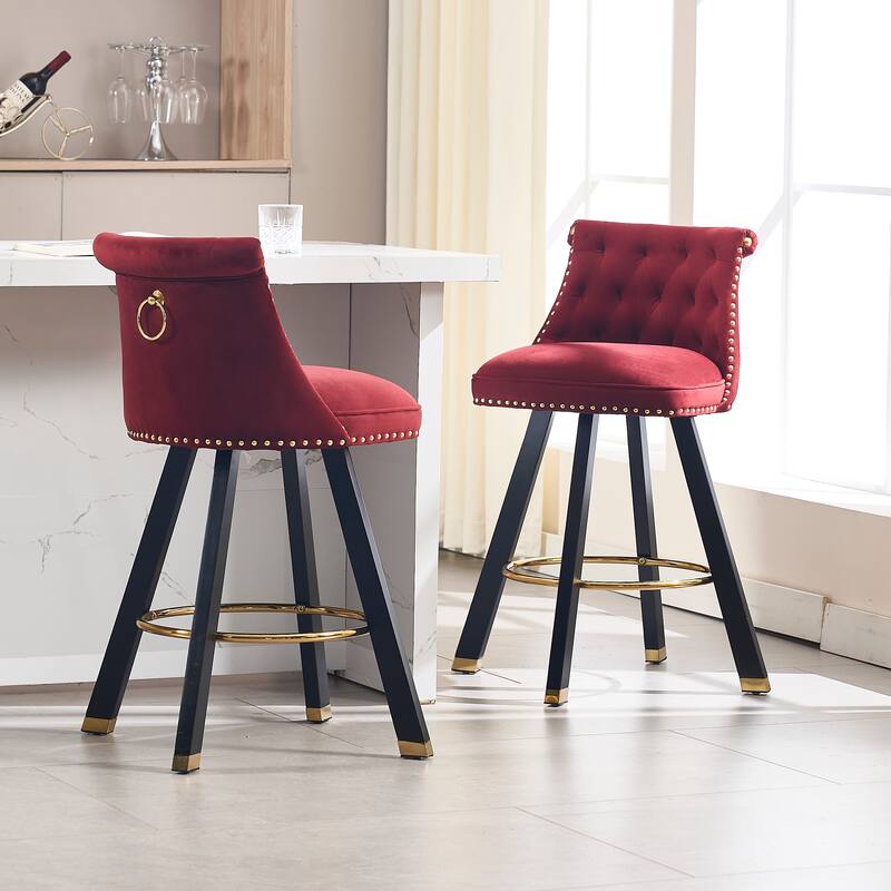 Set of 2,Back pull point design, velvet material, 360 degree rotation, back pull loop detachable design, rivet decoration