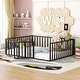 preview thumbnail 12 of 30, Full Size Metal Floor Bed Frame with Fence and Door for Kids