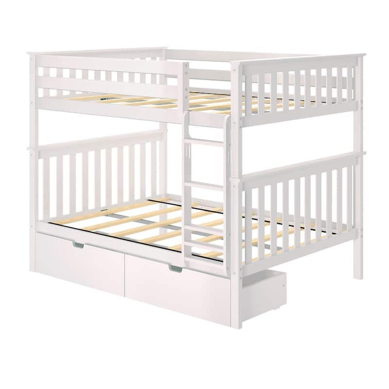 Max and Lily Full over Full Bunk Bed with Storage Drawers
