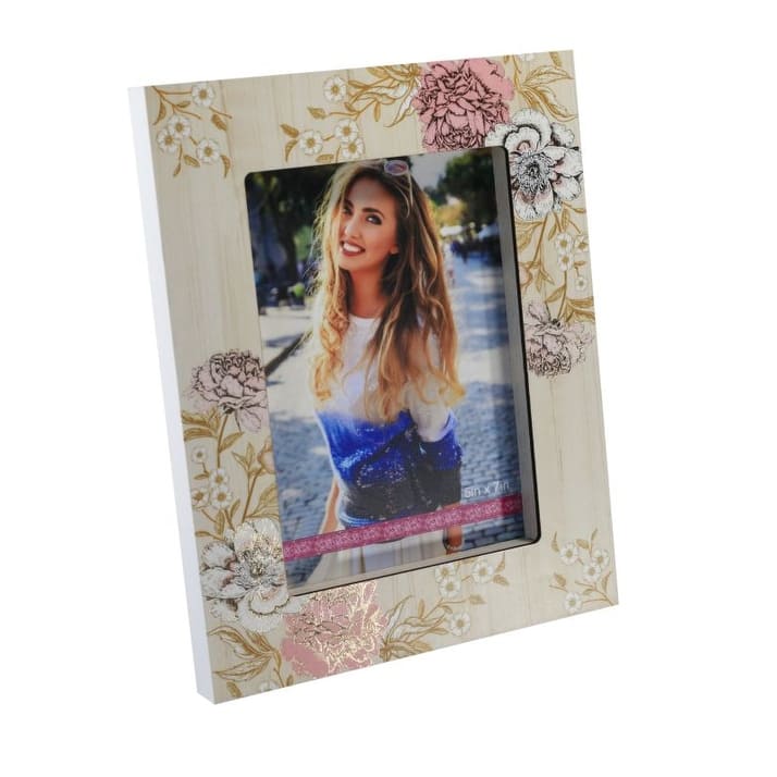 Tickled Pink Floral Photo Frame