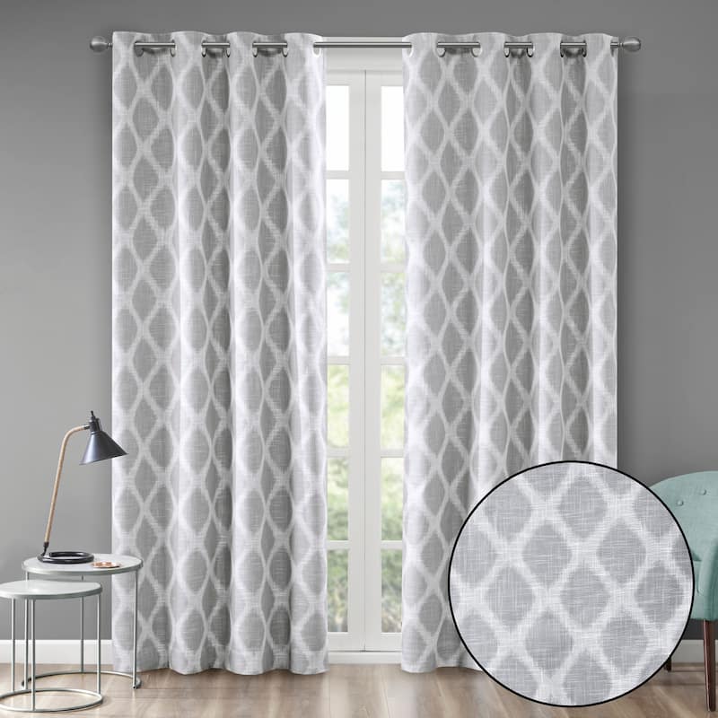 SunSmart Kagen Printed Ikat Blackout Curtain Panel