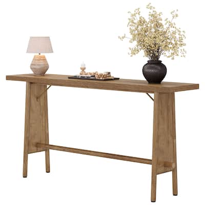 63" Long Entryway Table, Modern Console Table with Metal Legs