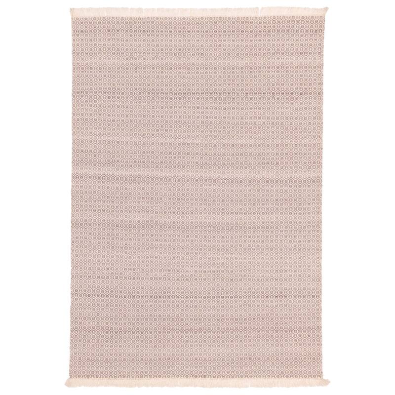 ECARPETGALLERY Flat-Weave Nevada Taupe Wool Kilim - 5'1 x 7'5